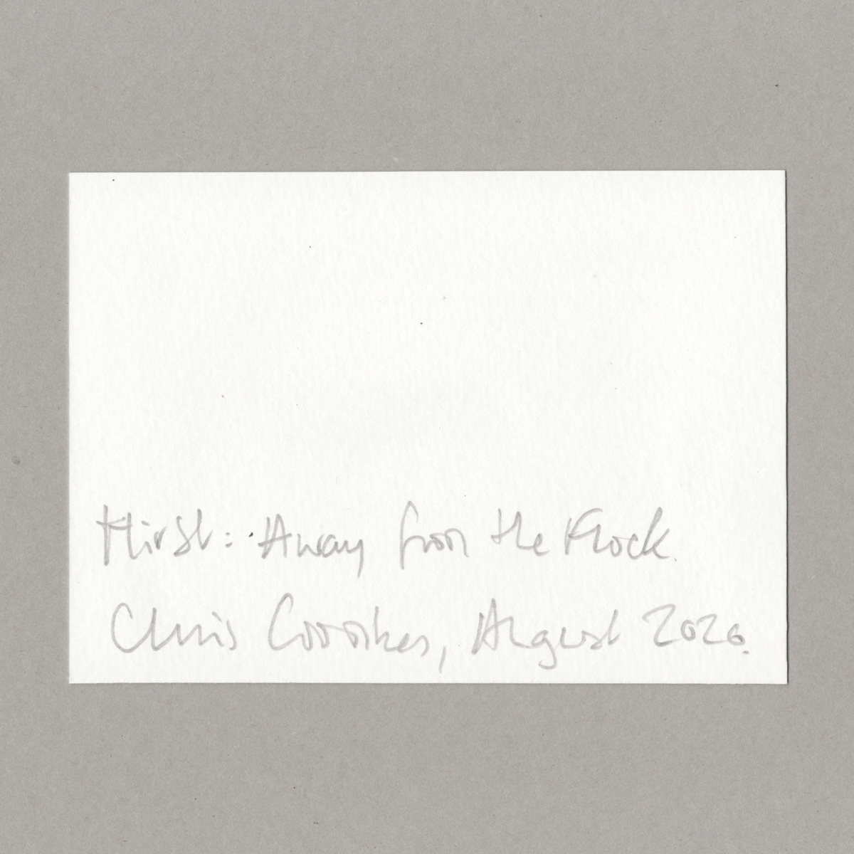 Original gouache painting by Chris Coombes, based on a postcard featuring Away from the Flock (1994) by Damien Hirst in the Tate collection.