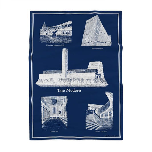 Tate Modern Tea Towel - White/Navy