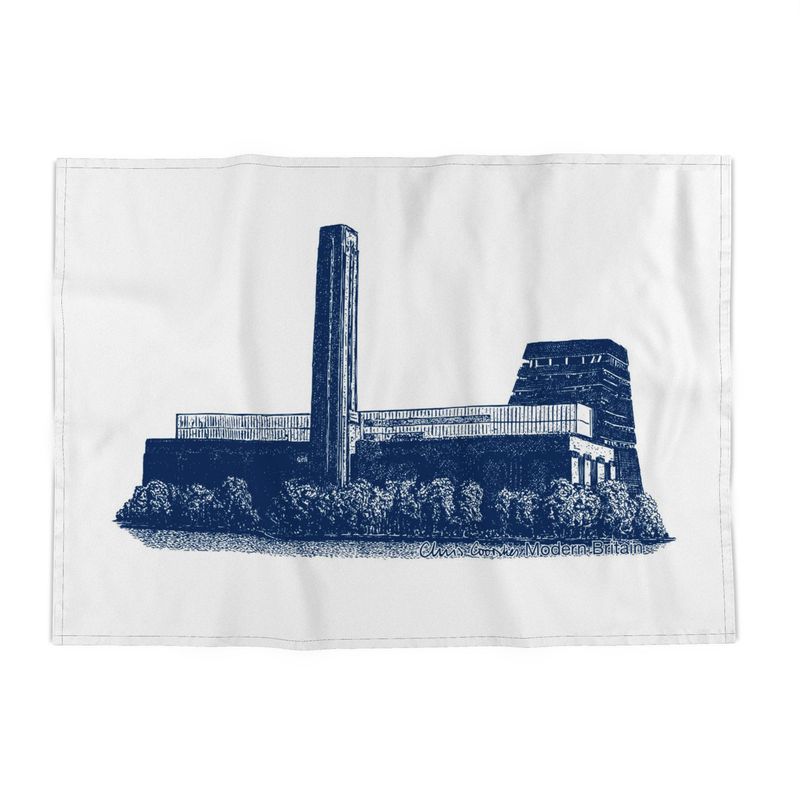 Tate Modern Tea Towel - Blue on White