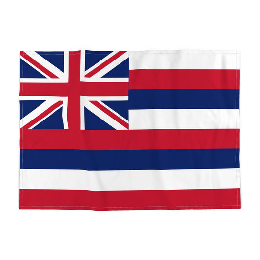 The Hawaii state flag shown flat against a plain white background, with its characteristic red, white, and blue horizontal stripes and Union Jack in the canton.