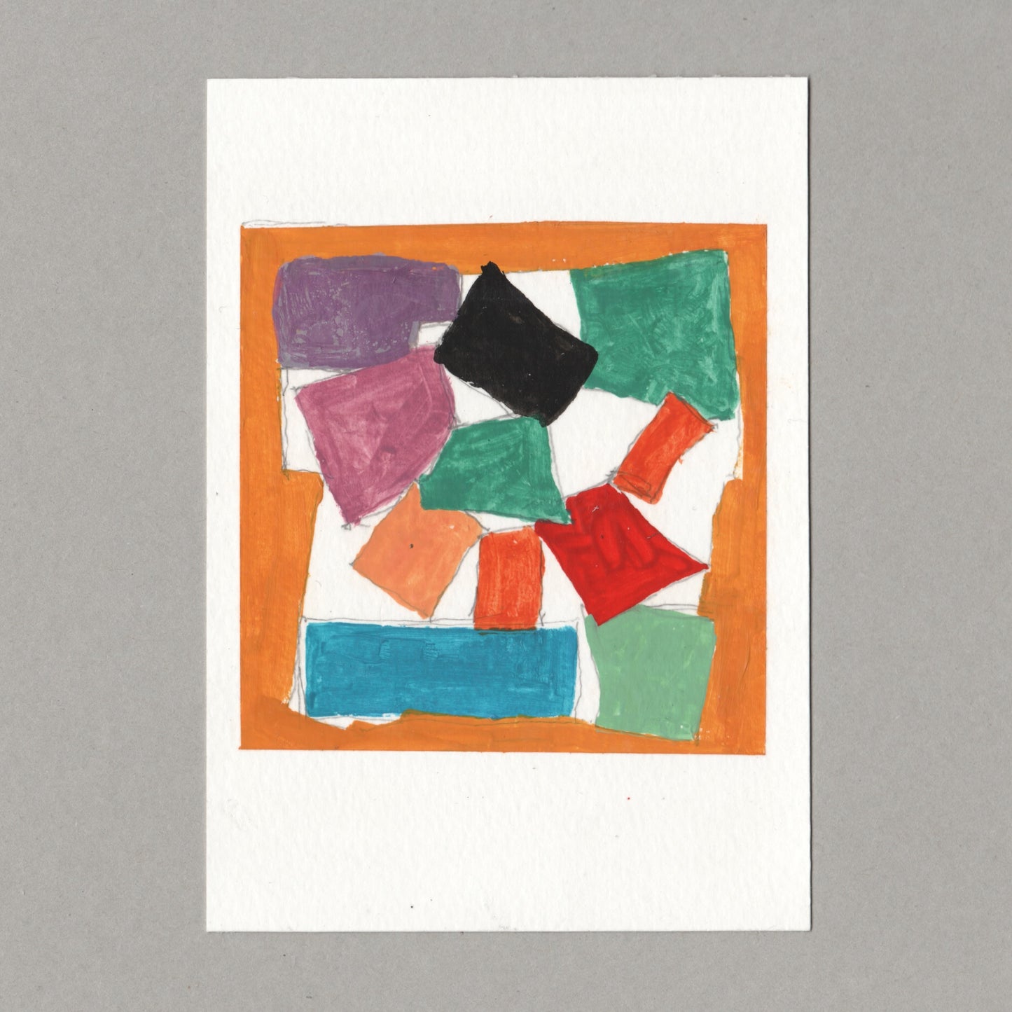 Original gouache painting by Chris Coombes, based on a postcard of The Snail (1953) by Henri Matisse in the Tate collection.