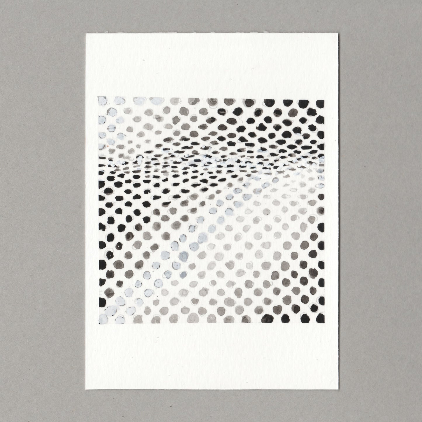 Original gouache painting by Chris Coombes, based on a postcard of Hesitate (1964) by Bridget Riley in the Tate collection.
