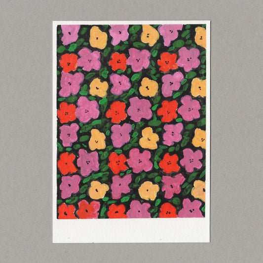 Original gouache painting by Chris Coombes, based on a postcard featuring the catalogue cover for Andy Warhol's 1968 exhibition at Moderna Museet, Stockholm.