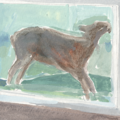 Hirst: Away from the Flock - Museum Postcard Painting