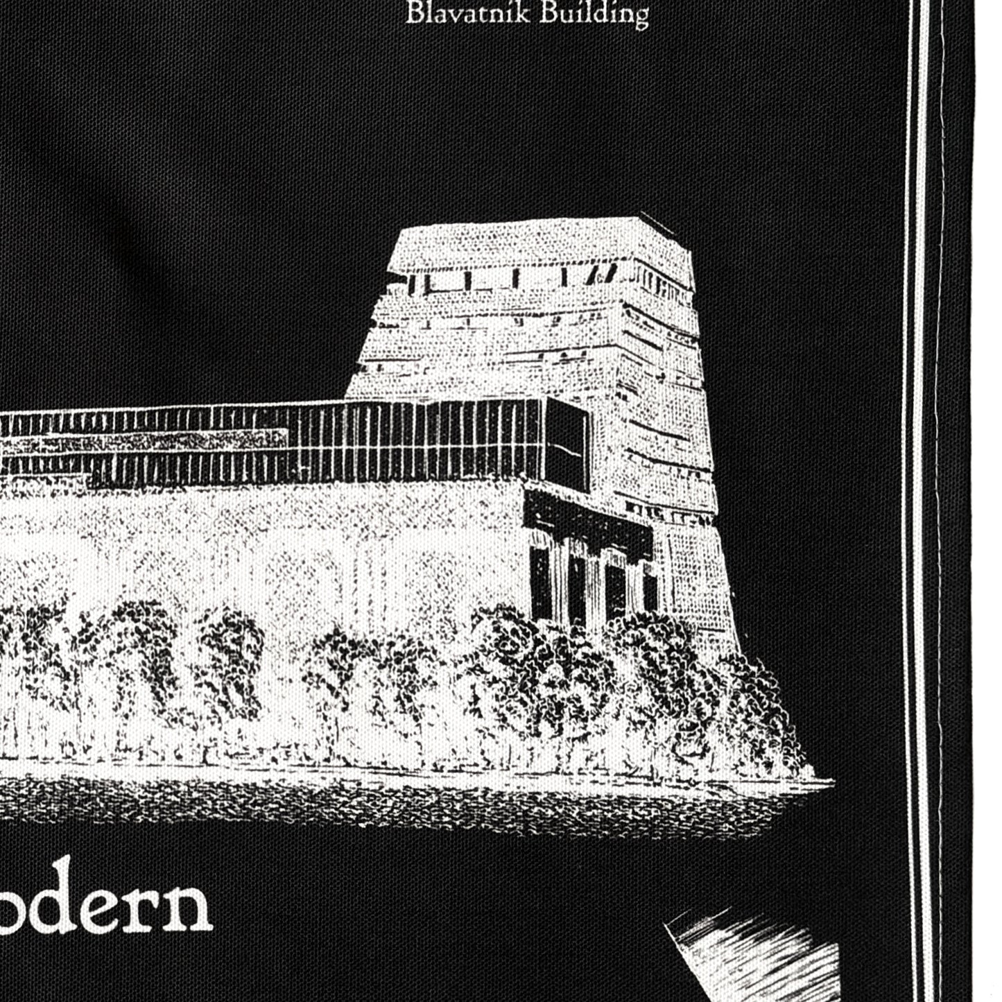Tate Modern Tea Towel - White on Black